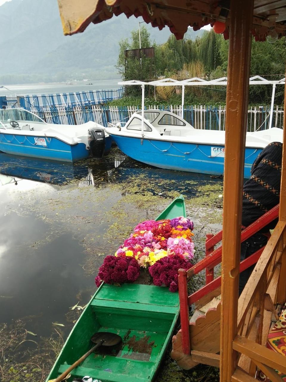 Houseboat Young Snow View Front Line Dal Lake Srīnagar Eksteriør bilde